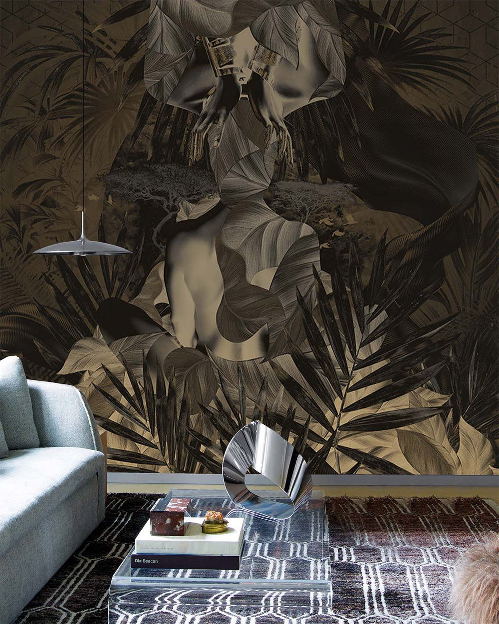 Mikado Brown Lush Tropical Princess Mural M2987