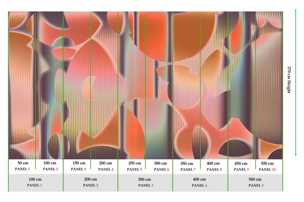Rosy Queen Modern Geometric Abstract Mural M2991 - Sample