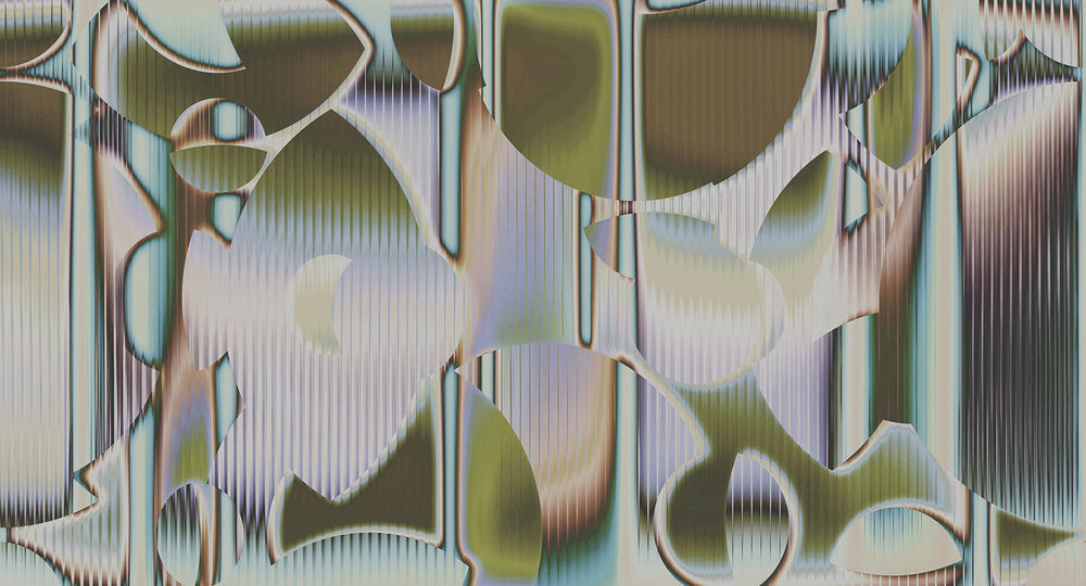 Seryi Grey Modern Geometric Abstract Mural M2992