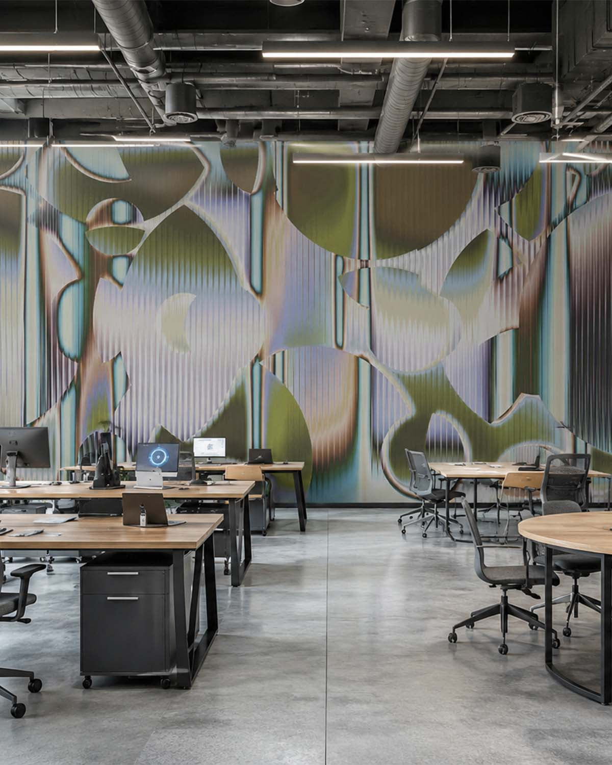 Seryi Grey Modern Geometric Abstract Mural M2992 - Sample