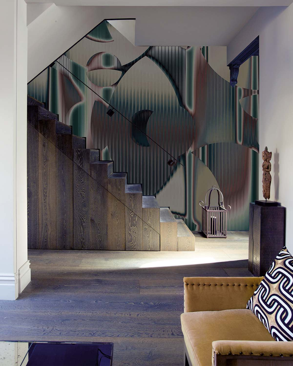 Capri Isle Modern Geometric Abstract Mural M2993