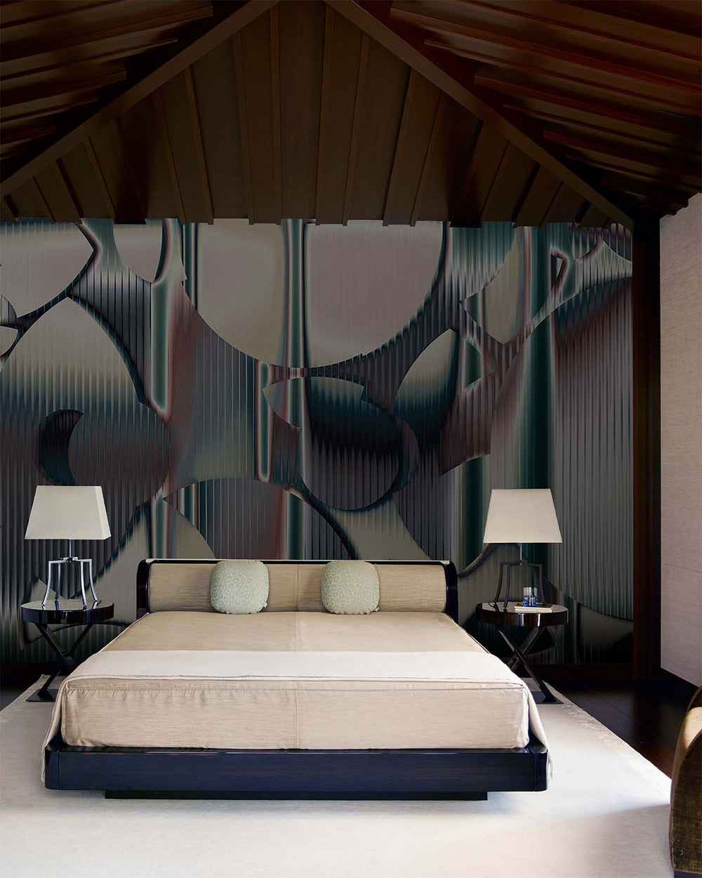 Capri Isle Modern Geometric Abstract Mural M2993
