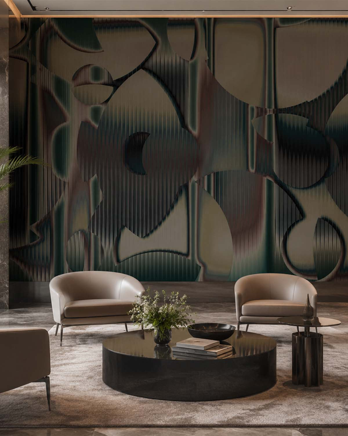 Capri Isle Modern Geometric Abstract Mural M2993 - Sample