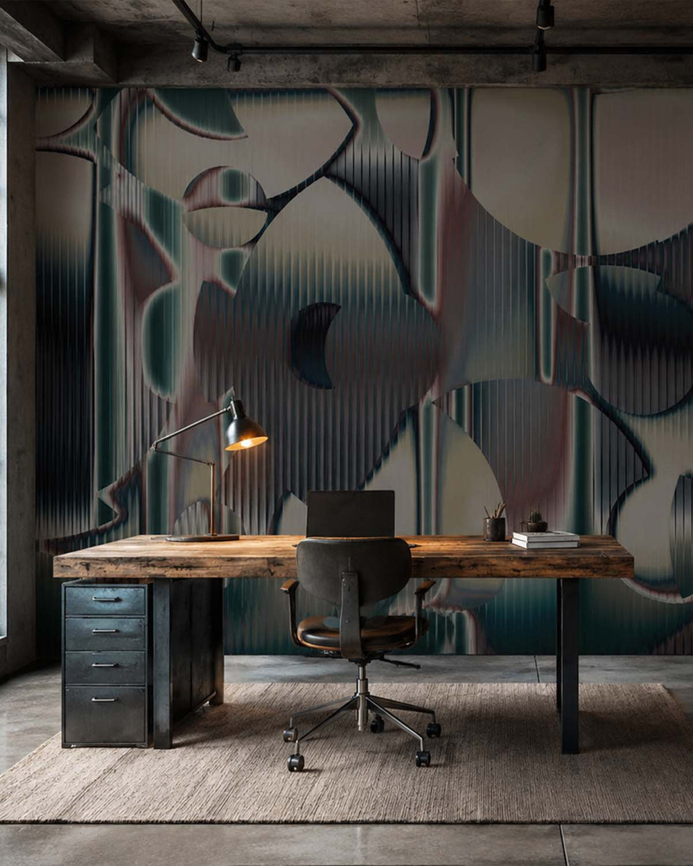Capri Isle Modern Geometric Abstract Mural M2993