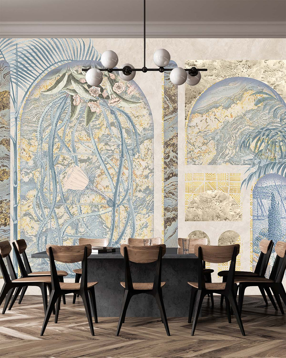 Pearl Oyster Tropical Trompe L'oeil Mural M2994 - Sample