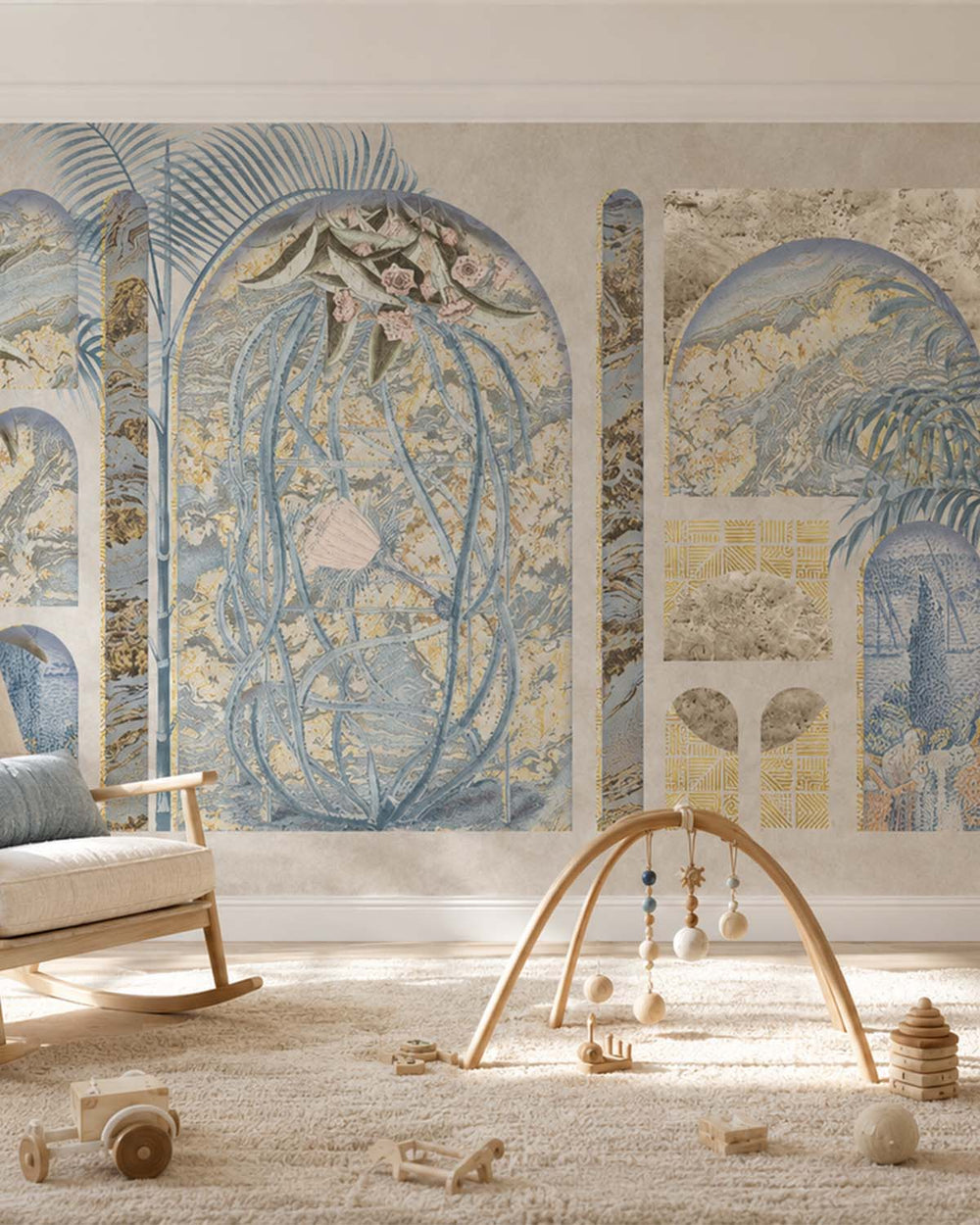 Pearl Oyster Tropical Trompe L'oeil Mural M2994