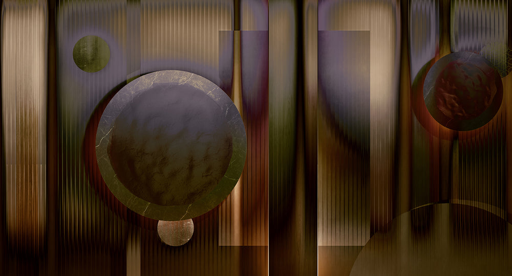 Pinot Noir Abstract Geometric Cosmos Mural M2997 - Sample