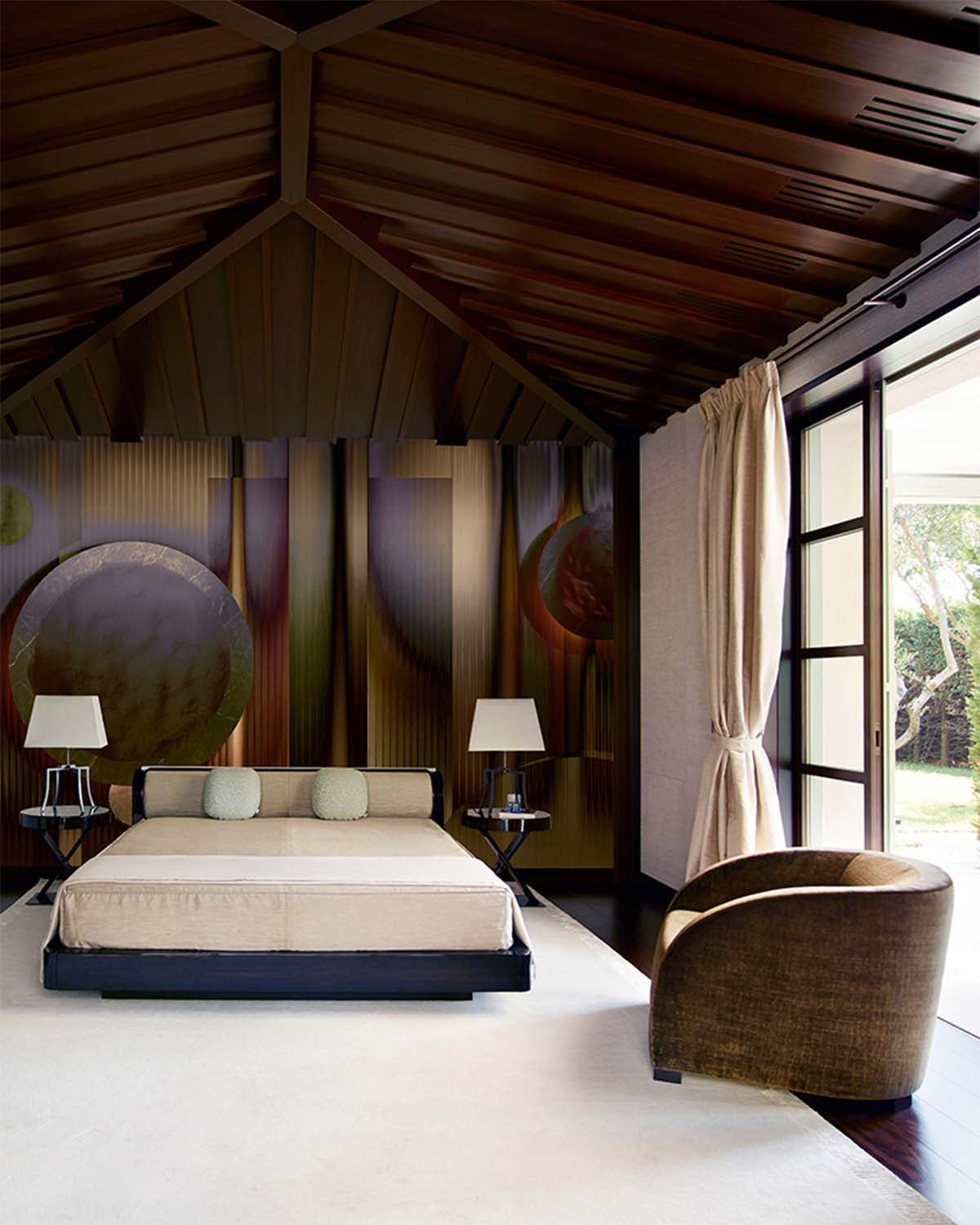 Pinot Noir Abstract Geometric Cosmos Mural M2997