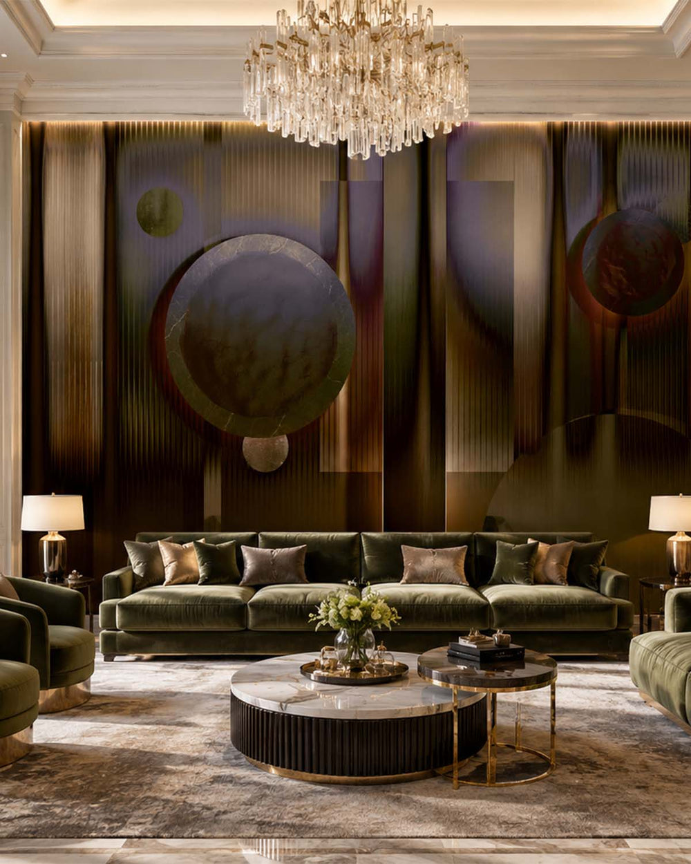 Pinot Noir Abstract Geometric Cosmos Mural M2997 - Sample