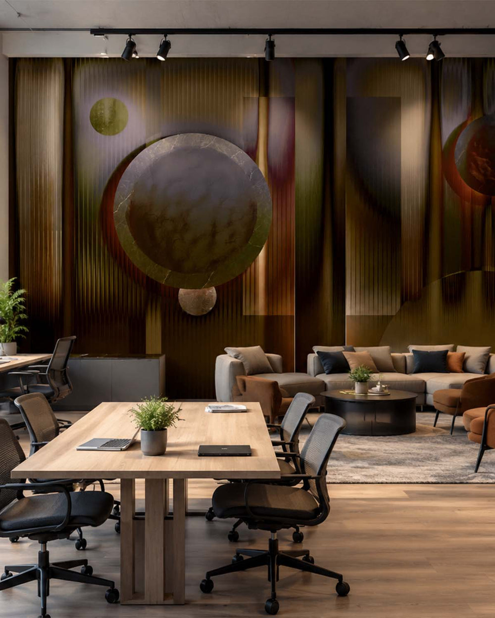 Pinot Noir Abstract Geometric Cosmos Mural M2997 - Sample