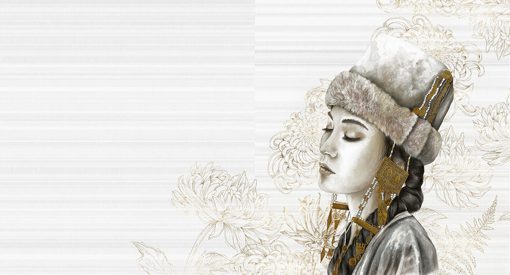Bleached Silk Winter Princess Mural M3000 - Sample