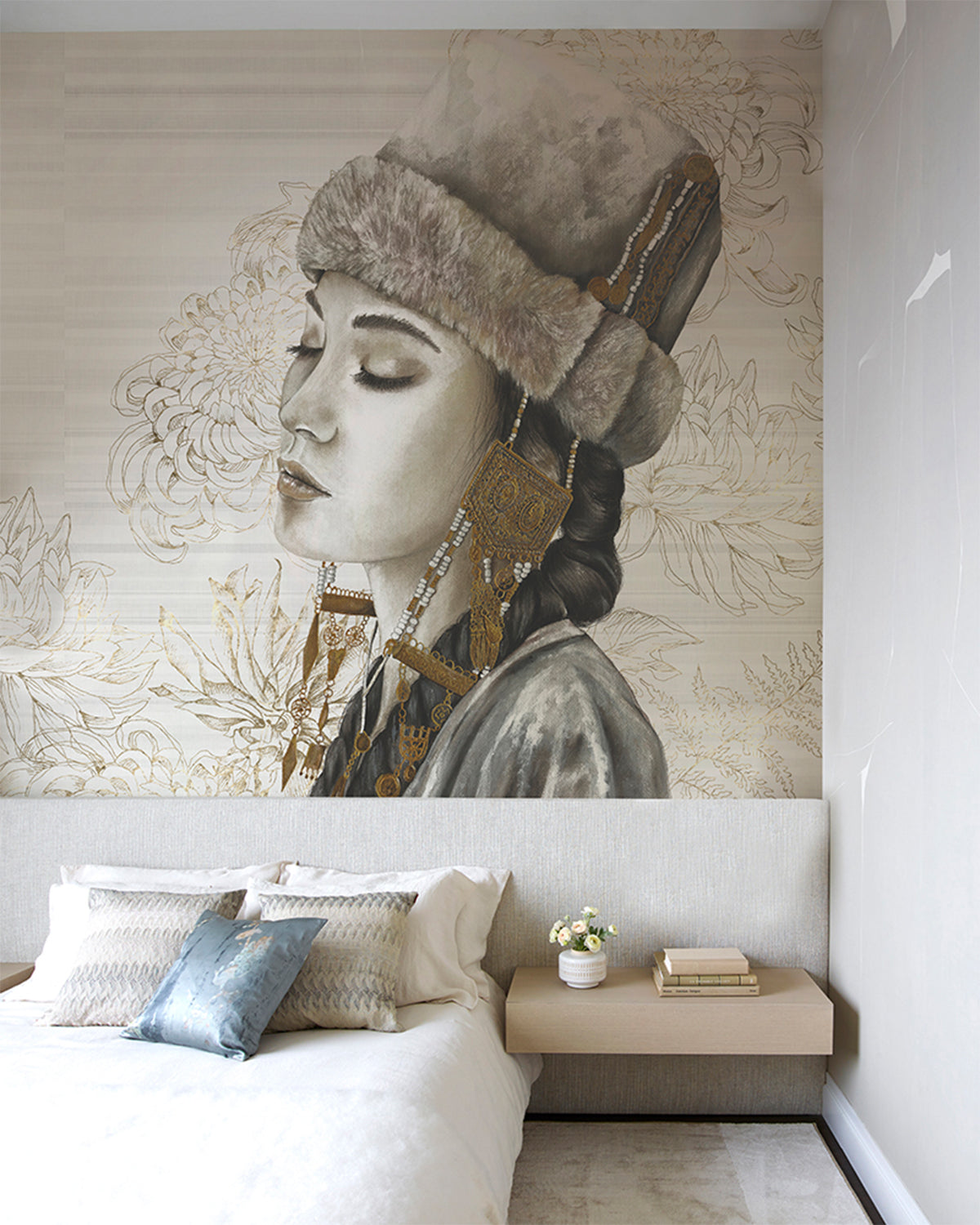 Bleached Silk Winter Princess Mural M3000