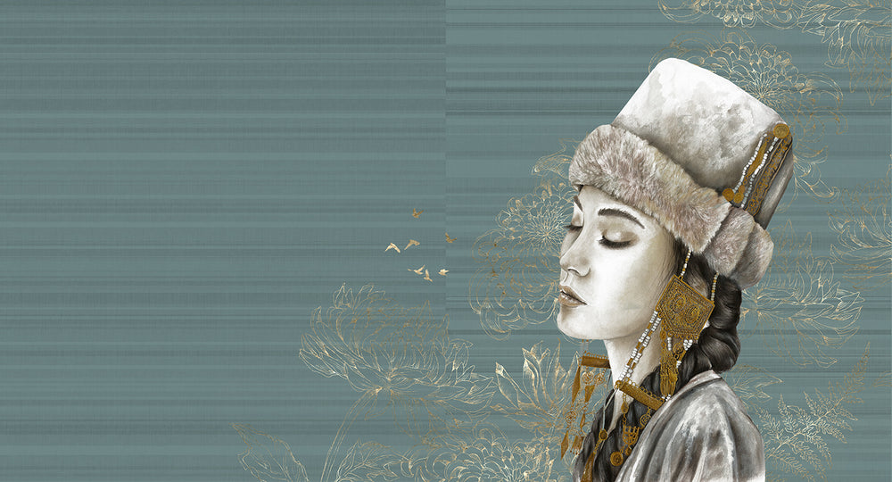 Dark Lagoon Winter Princess Mural M3002 - Sample
