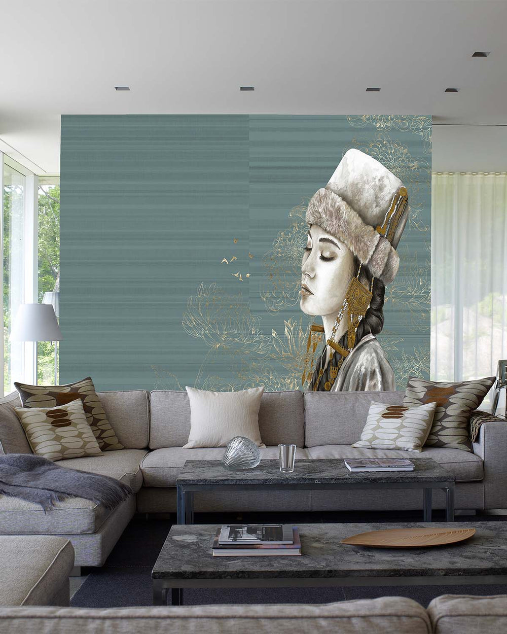 Dark Lagoon Winter Princess Mural M3002 - Sample