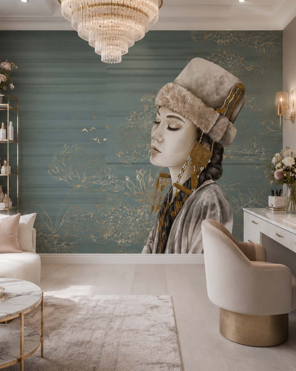 Dark Lagoon Winter Princess Mural M3002 - Sample