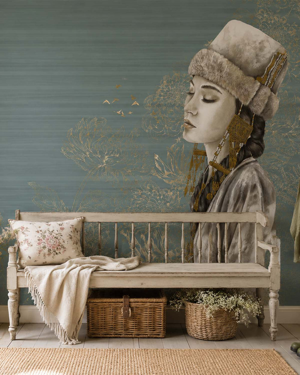 Dark Lagoon Winter Princess Mural M3002 - Sample