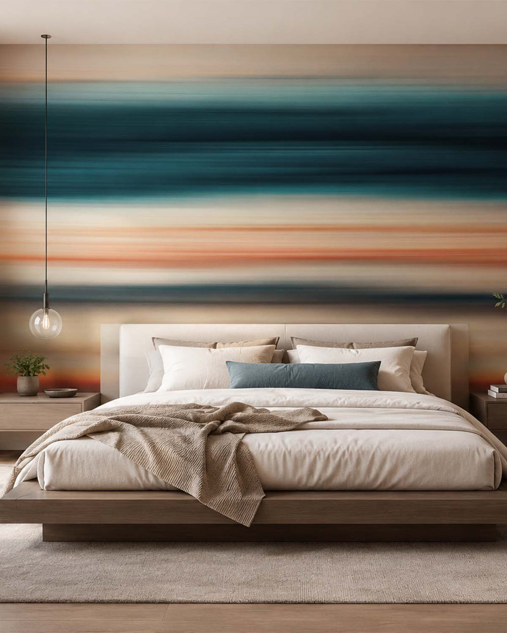 Winter Waves Abstract Coastal Sunset Mural M3003