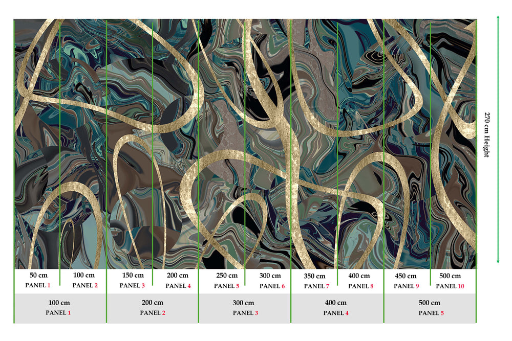 Thunderhawk Blue Swirling Marble Vein Mural M3007 - Sample