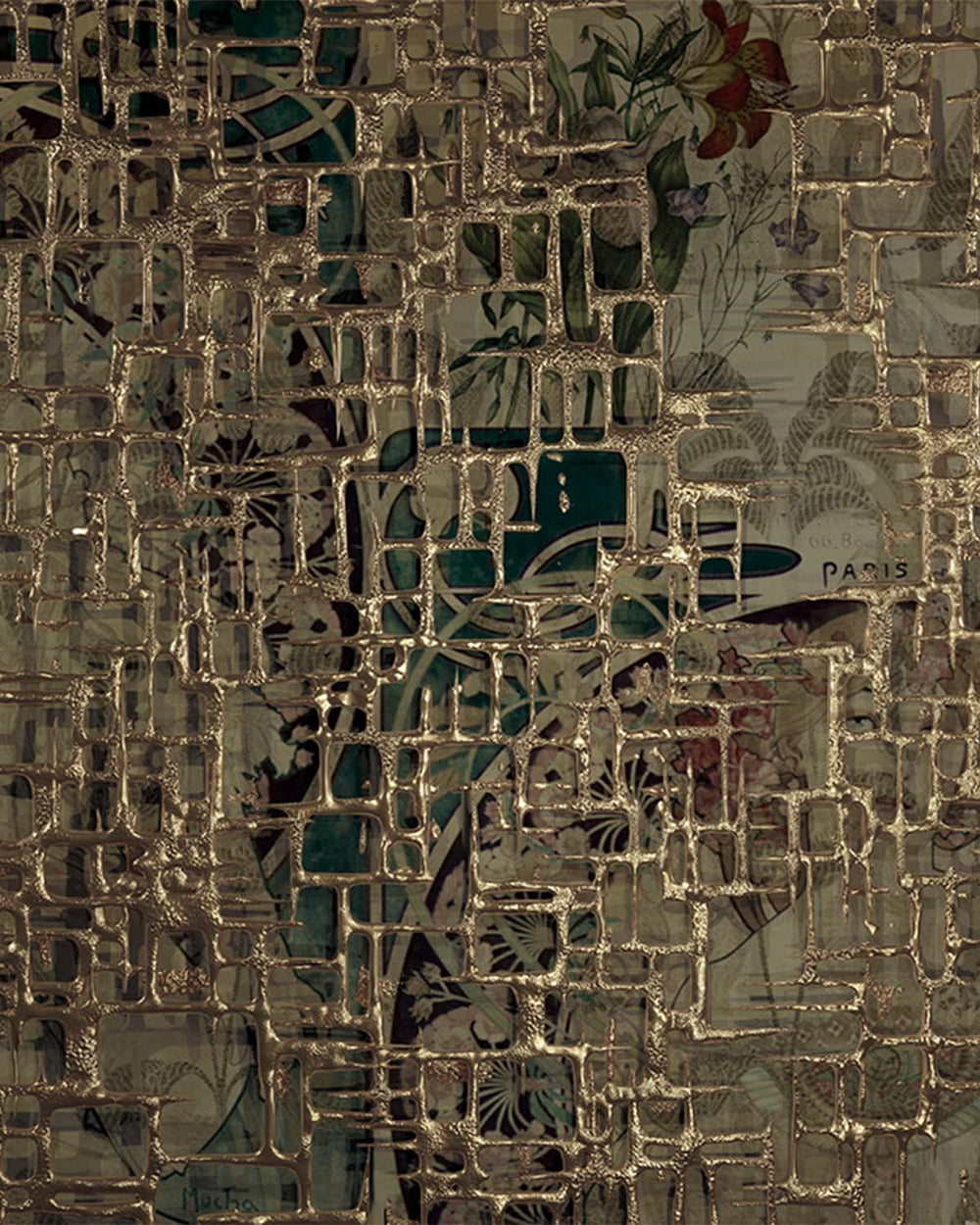 Smoky Topaz Abstract 3D Web Mural M3018