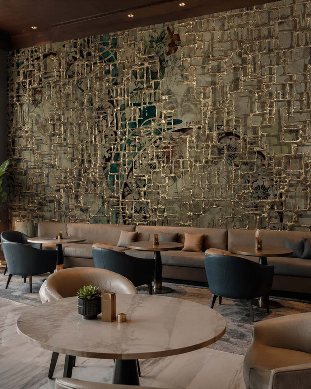 Smoky Topaz Abstract 3D Web Mural M3018