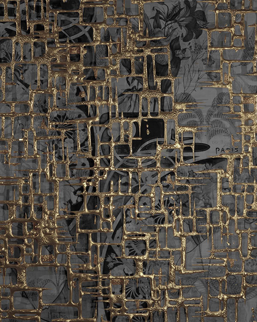 Dove Grey Abstract 3D Web Mural M3019