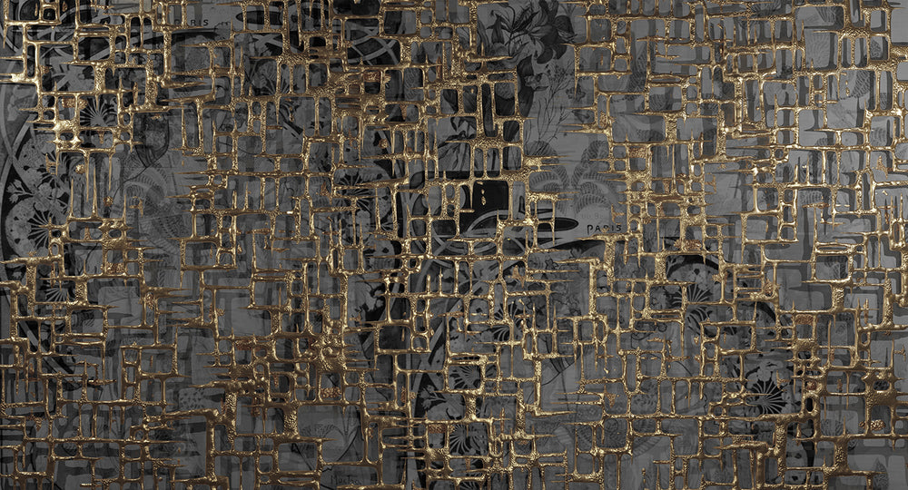 Dove Grey Abstract 3D Web Mural M3019