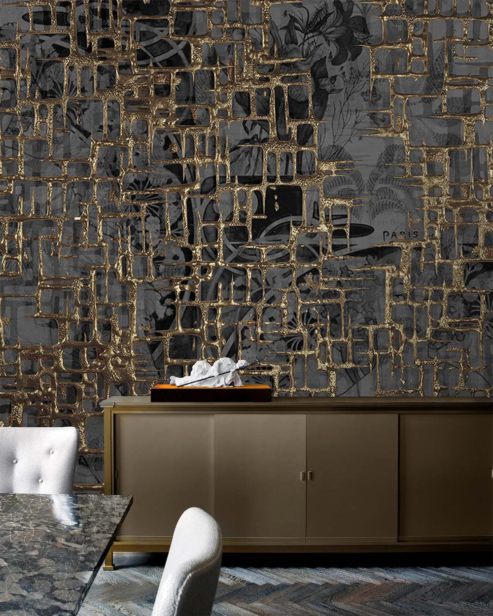 Dove Grey Abstract 3D Web Mural M3019