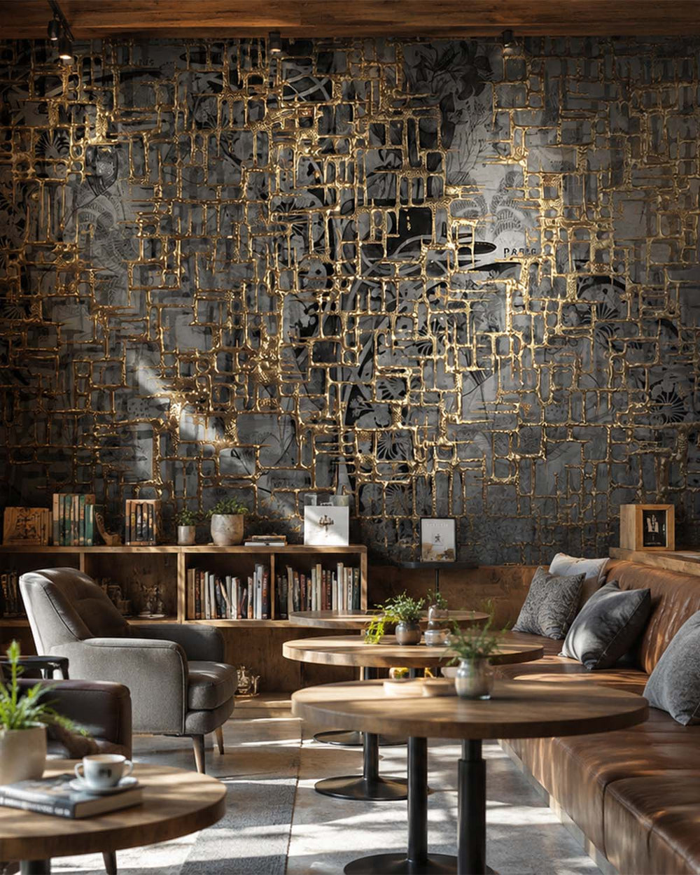 Dove Grey Abstract 3D Web Mural M3019