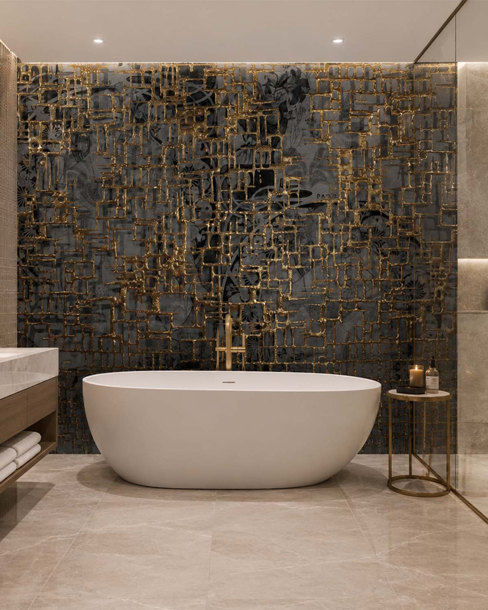 Dove Grey Abstract 3D Web Mural M3019