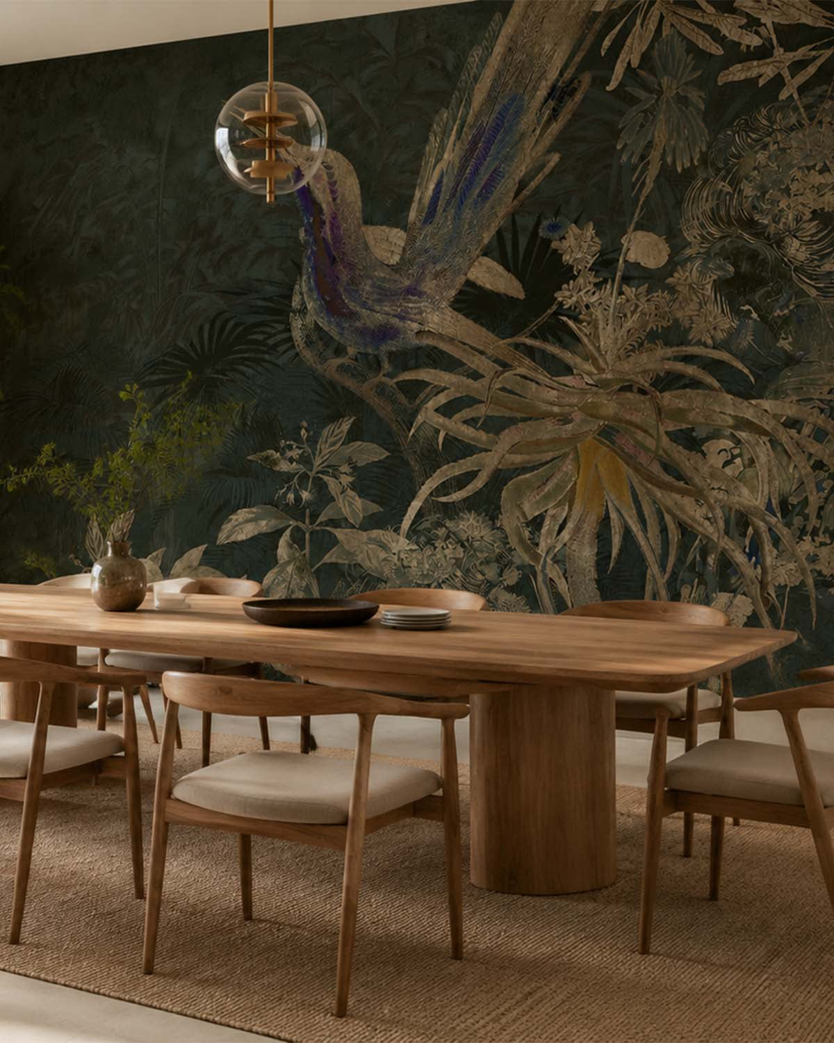 Pine Tree Exotic Hummingbird Mural M3022 - Sample