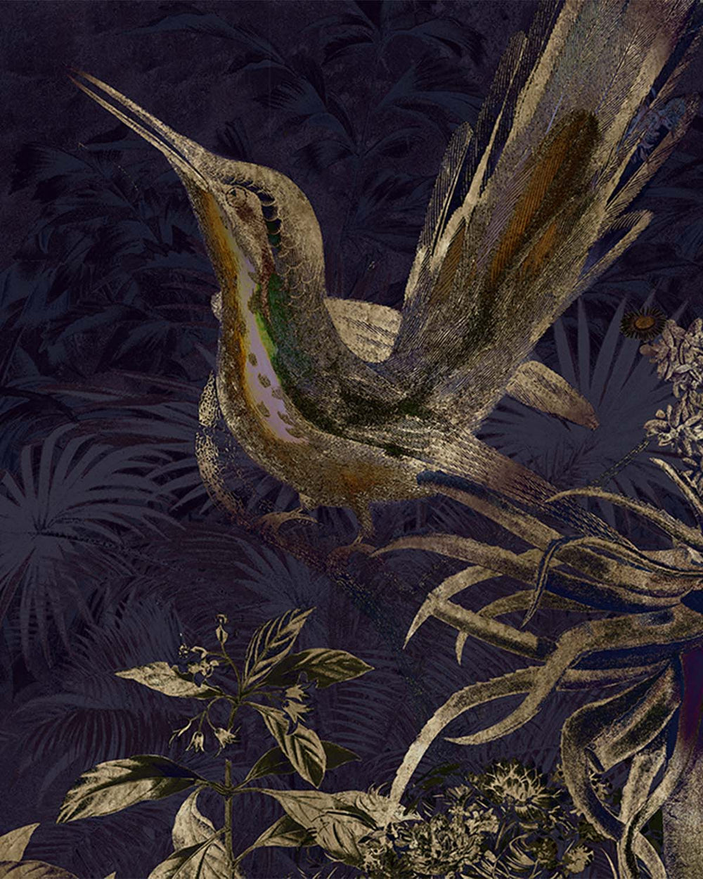 Corbeau Exotic Hummingbird Mural M3023