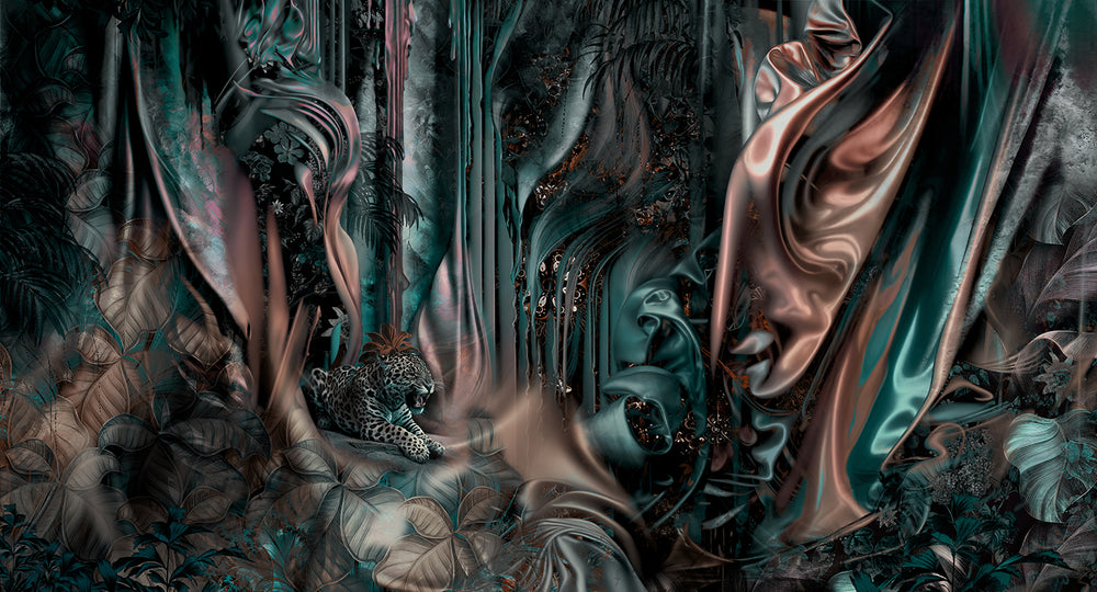 Morning Green Silk Forest Mural M3024 - Sample