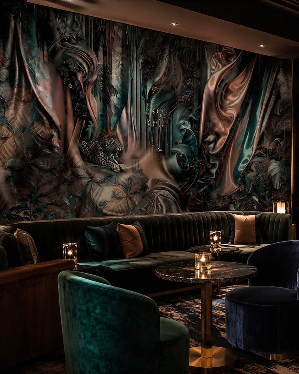 Morning Green Silk Forest Mural M3024 - Sample