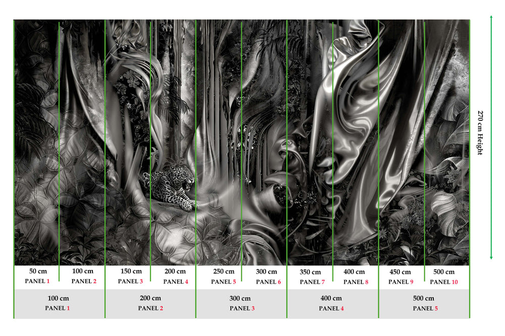 Grey Porcelain Silk Forest Mural M3026