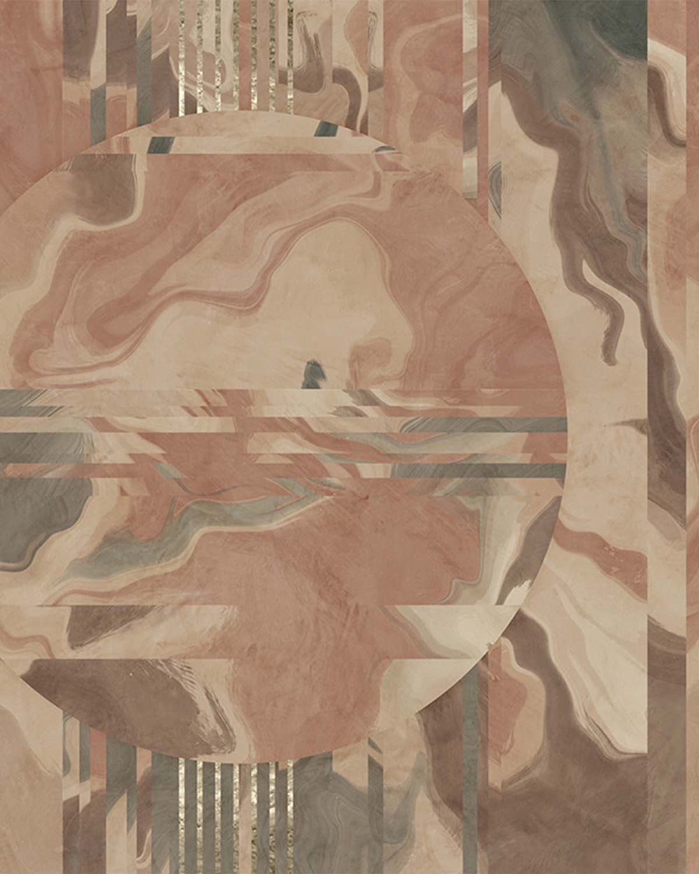 Mocha Mousse Below the Horizon Mural M3027