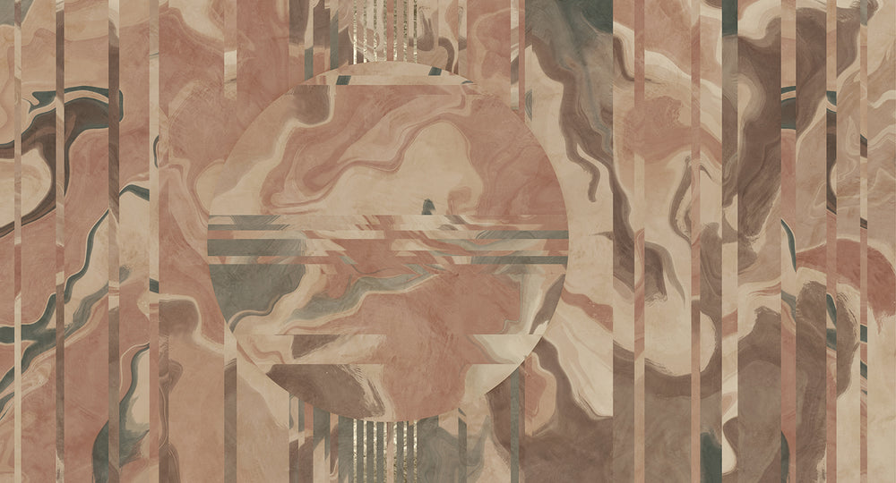 Mocha Mousse Below the Horizon Mural M3027