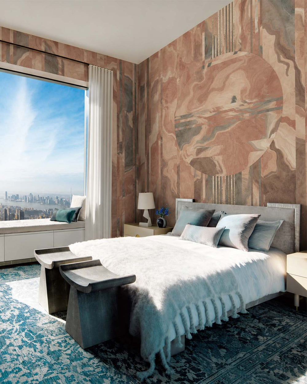 Mocha Mousse Below the Horizon Mural M3027