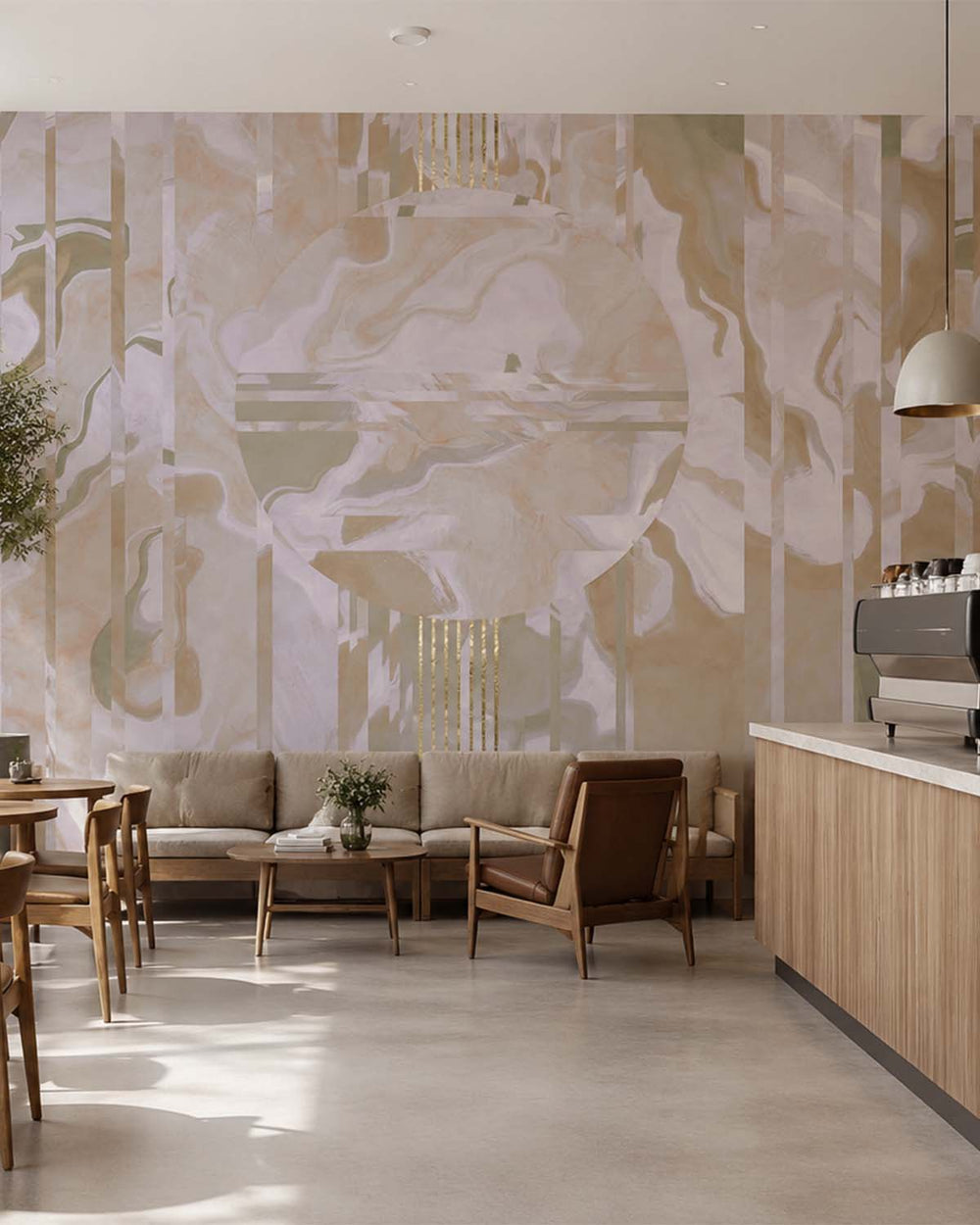 Lilac Marble Below the Horizon Mural M3028 - Sample