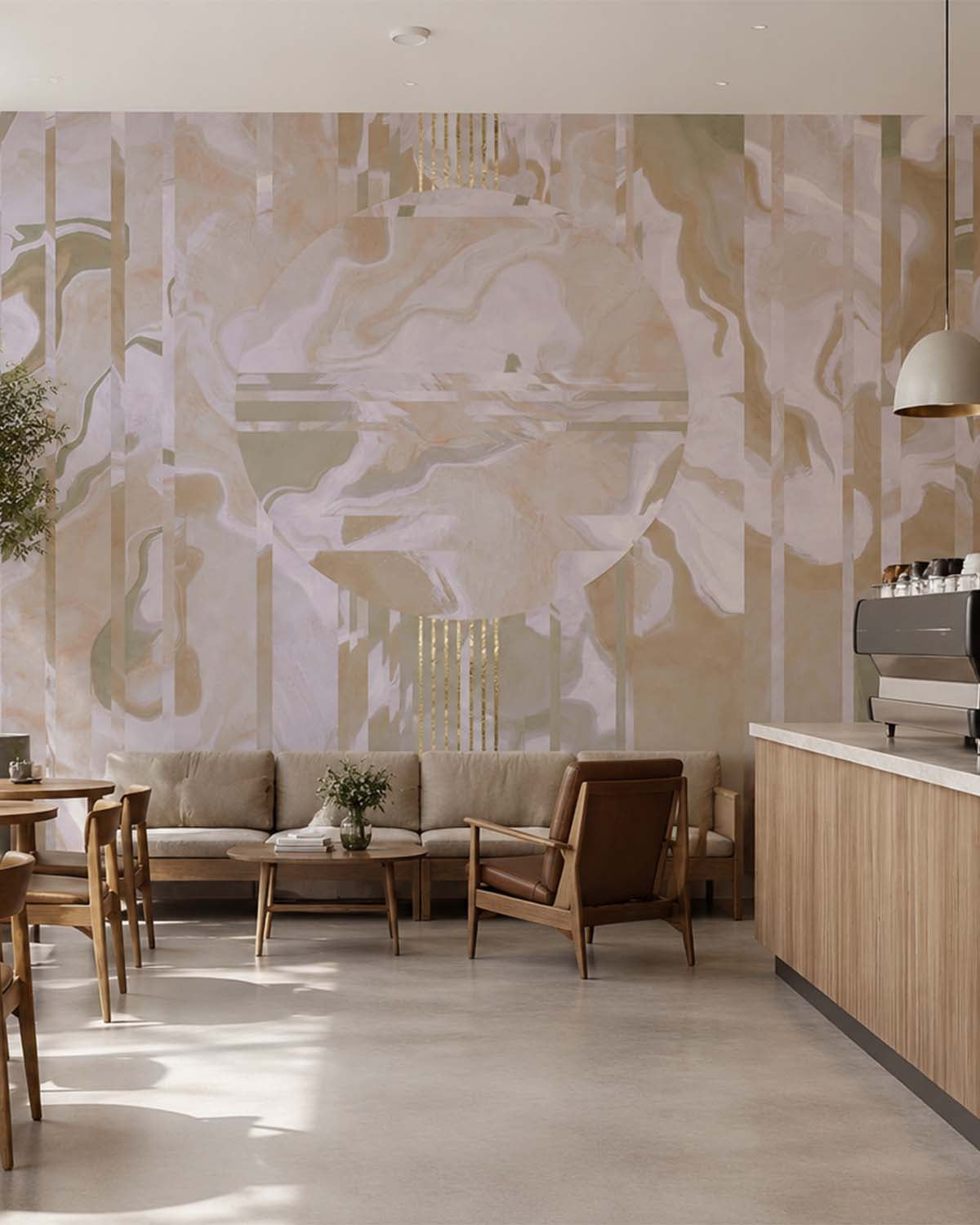 Lilac Marble Below the Horizon Mural M3028 - Sample