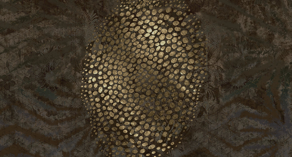 Sensaicha Brown Abstract Desert Oasis Mural M3030
