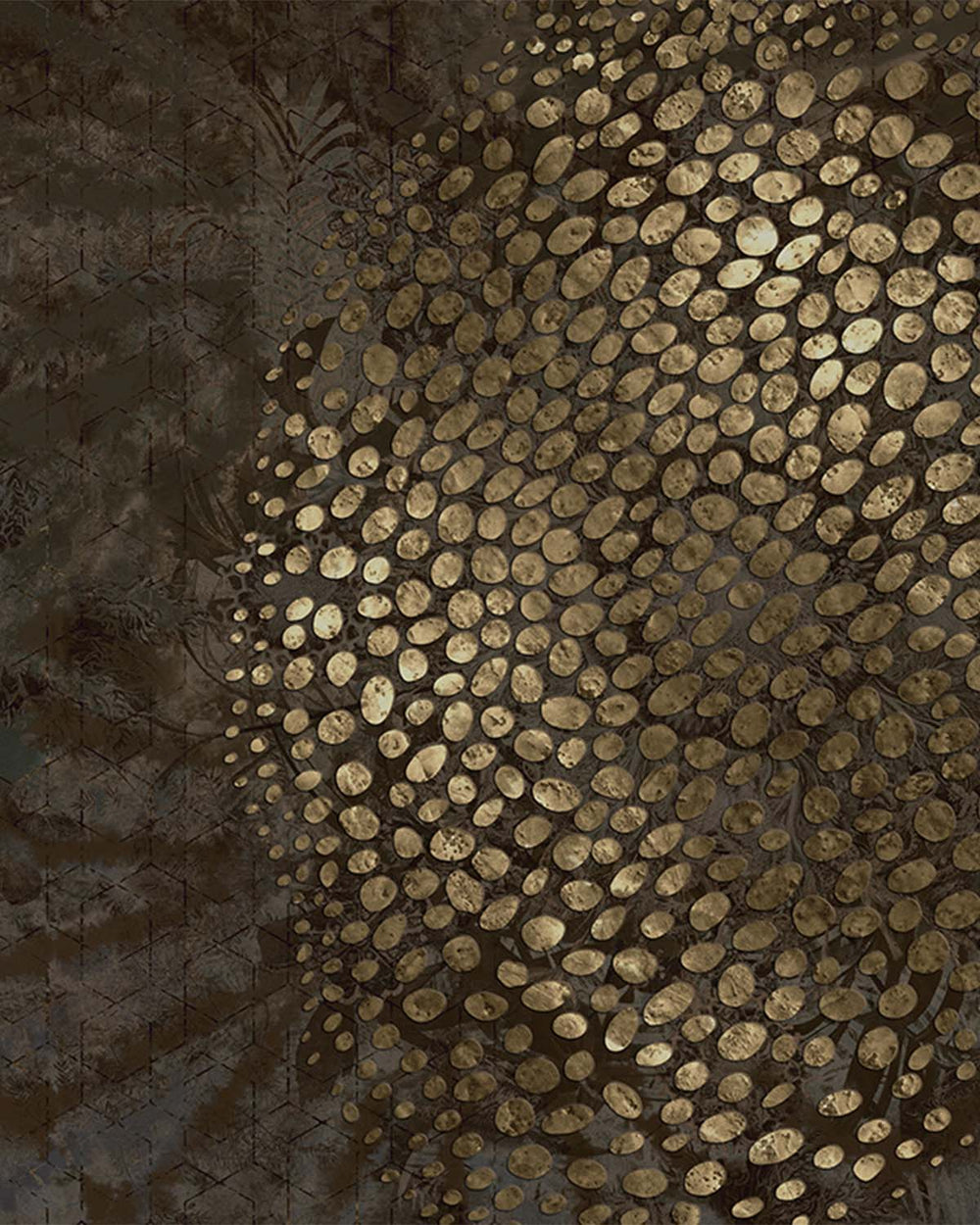 Sensaicha Brown Abstract Desert Oasis Mural M3030