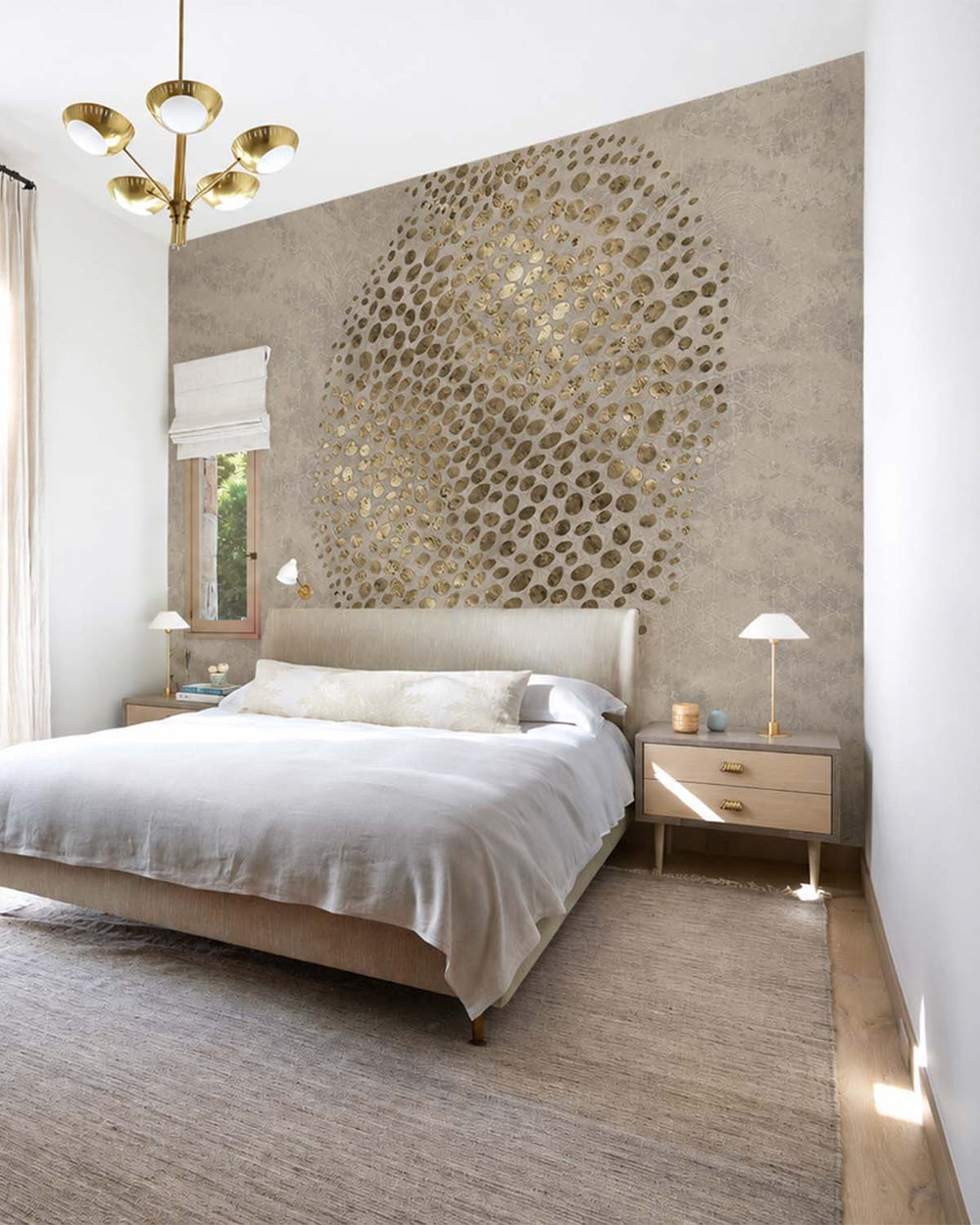 Stonehenge Greige Abstract Desert Oasis Mural M3031