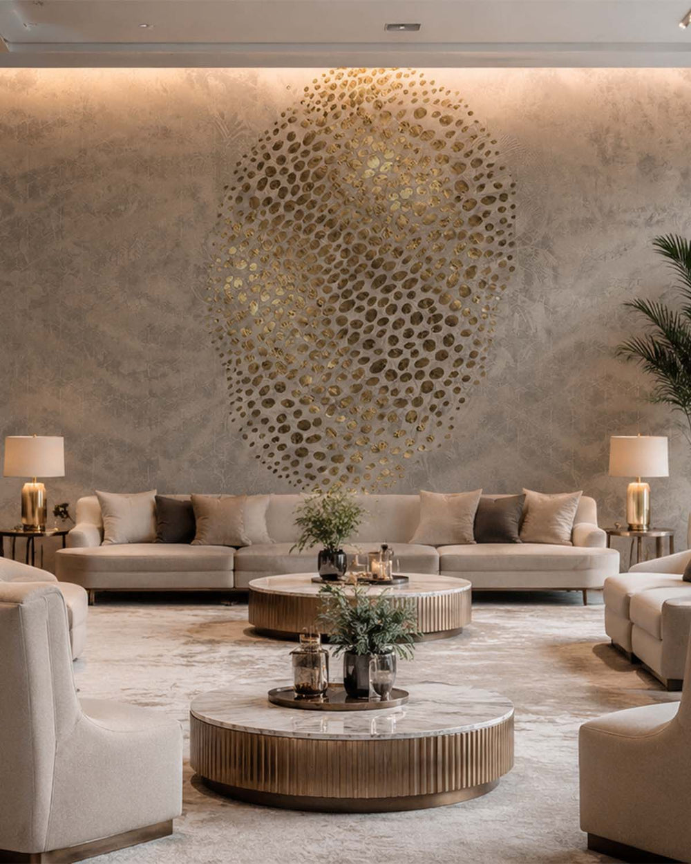 Stonehenge Greige Abstract Desert Oasis Mural M3031