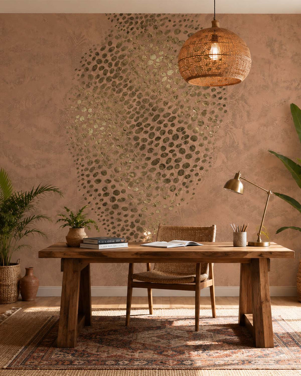 Charleston Chocolate Abstract Desert Oasis Mural M3032