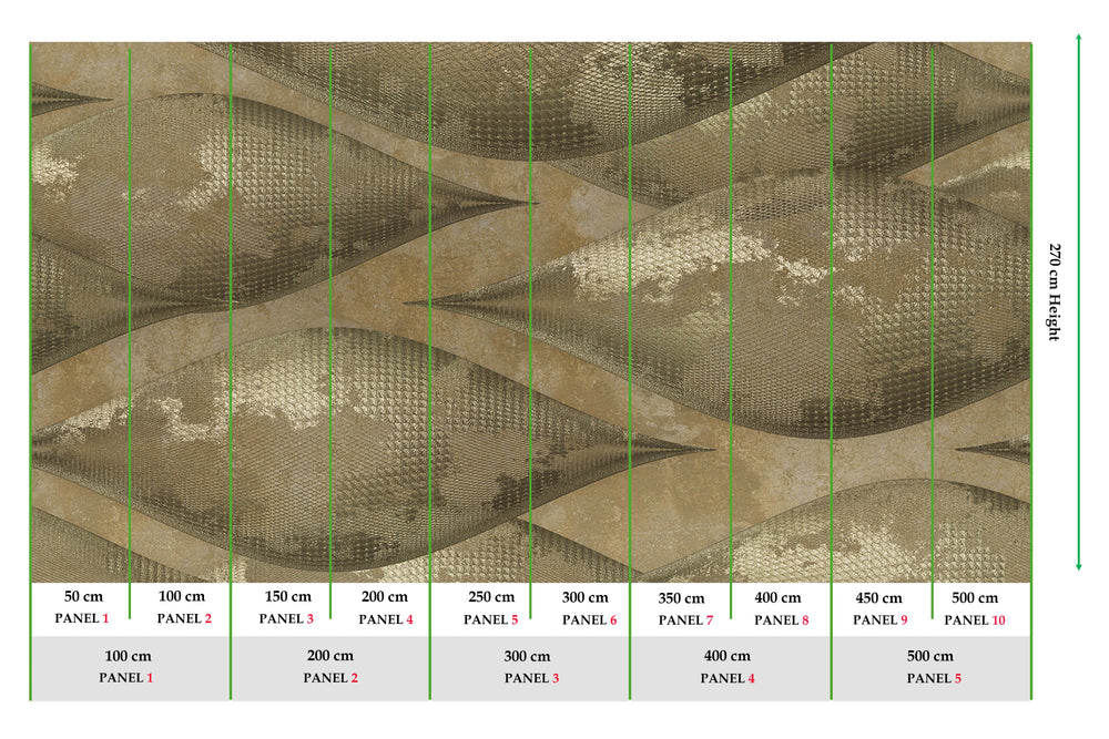 Rustic Ranch Abstract Overlapping Pods Mural M3036