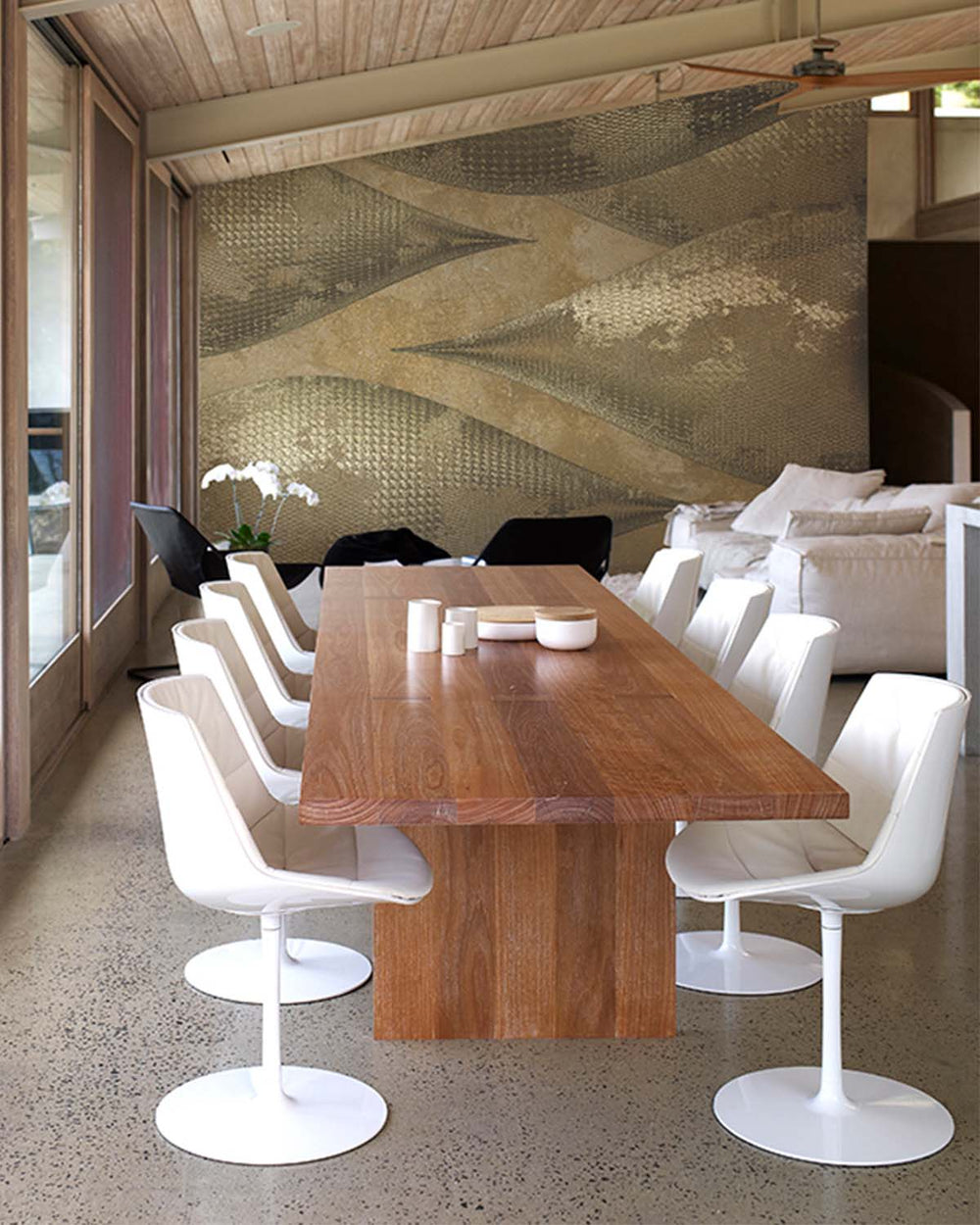 Rustic Ranch Abstract Overlapping Pods Mural M3036
