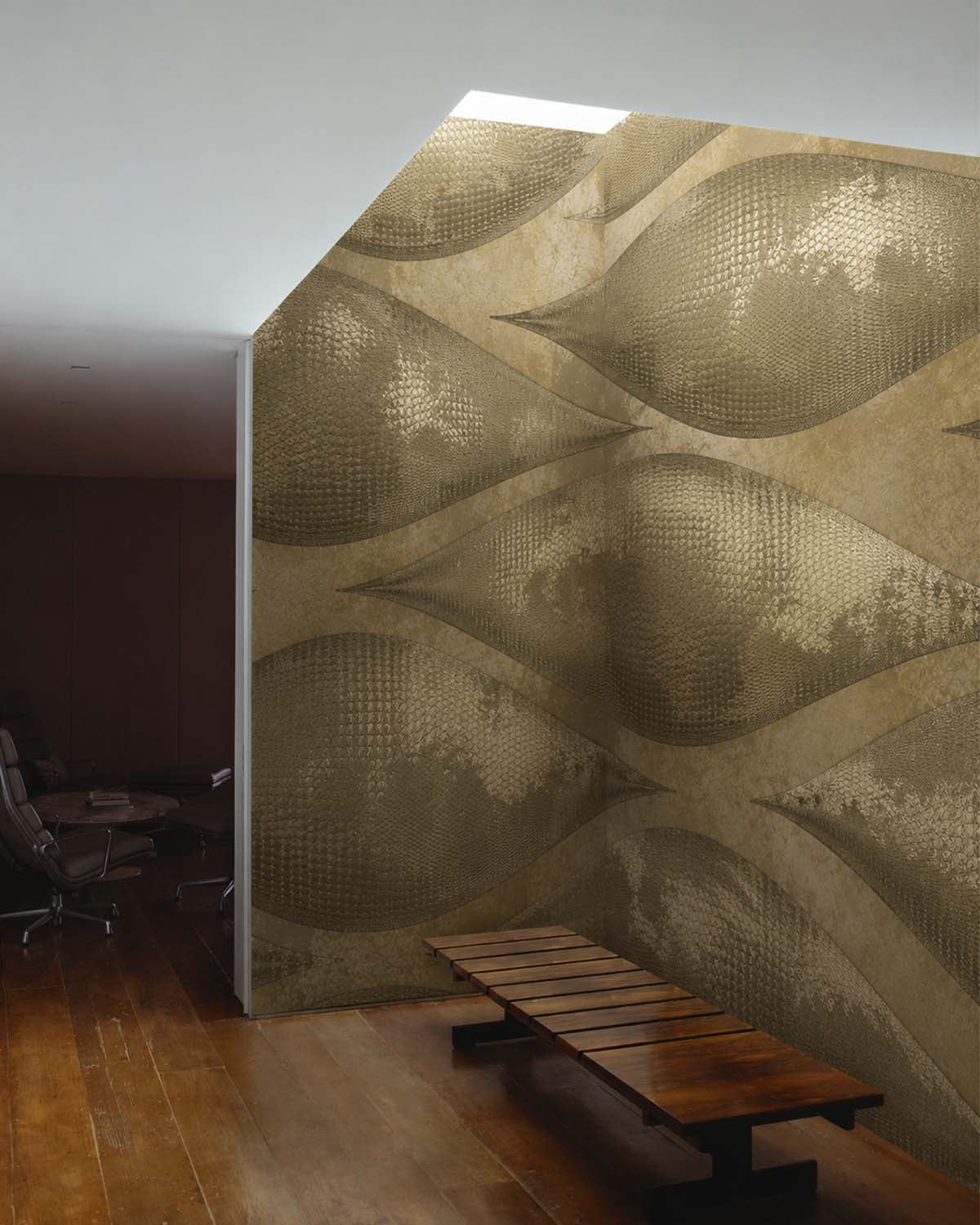 Rustic Ranch Abstract Overlapping Pods Mural M3036