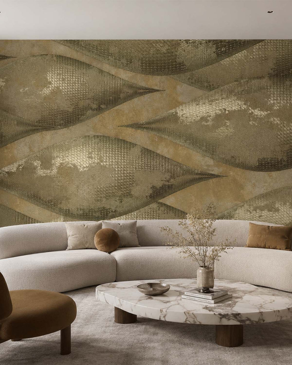 Rustic Ranch Abstract Overlapping Pods Mural M3036 - Sample