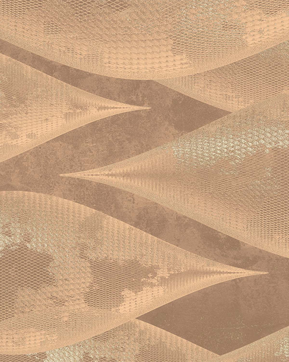 Sorrell Brown Abstract Overlapping Pods Mural M3037