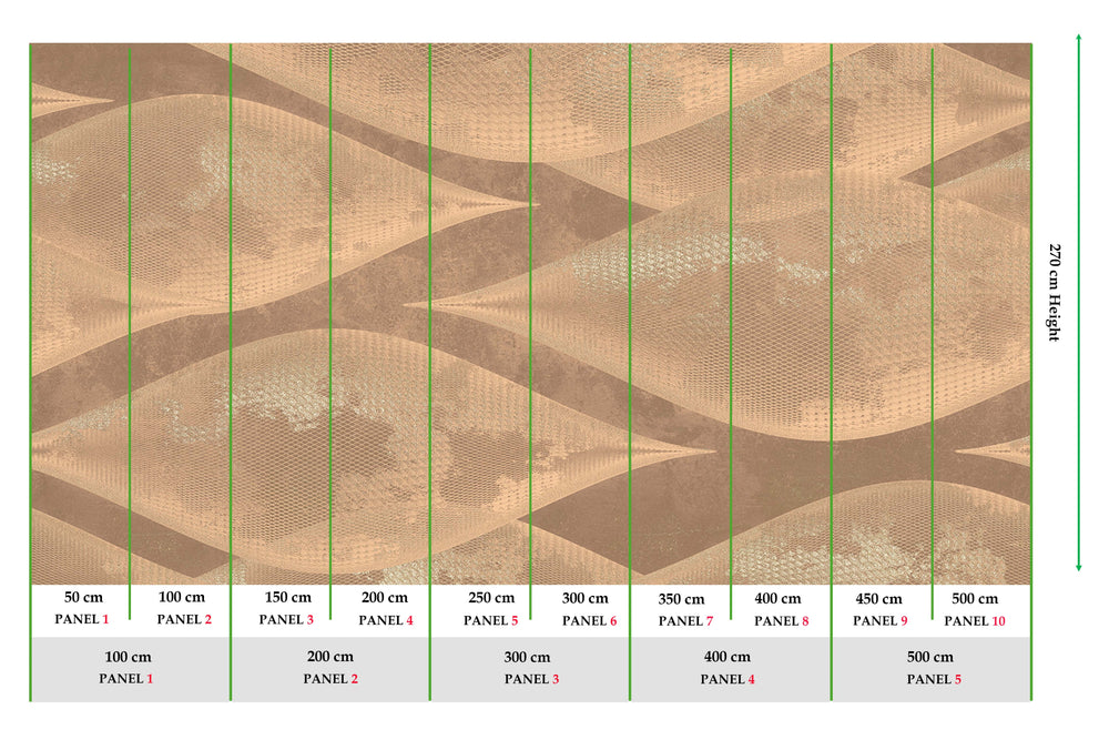 Sorrell Brown Abstract Overlapping Pods Mural M3037 - Sample